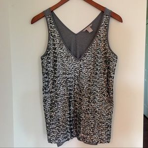 Banana Republic V-Neck Sequined Tank, Size Small